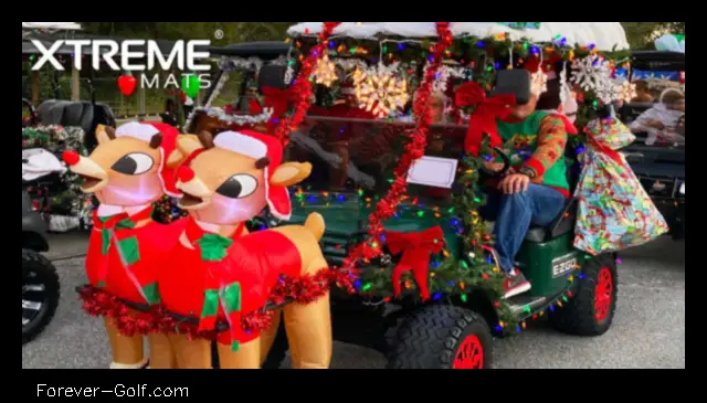 how to attach decorations to a golf cart